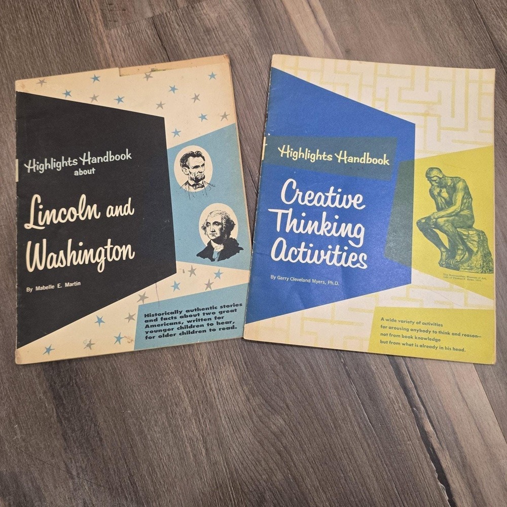 2 Vintage 1965 Highlights US Presidents Lincoln Washington Kids Magazines Books‎